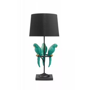 Stolní lampa WILDLIFE PARROT 75 CM černá tyrkysová  Doplňky a dekorace 44356