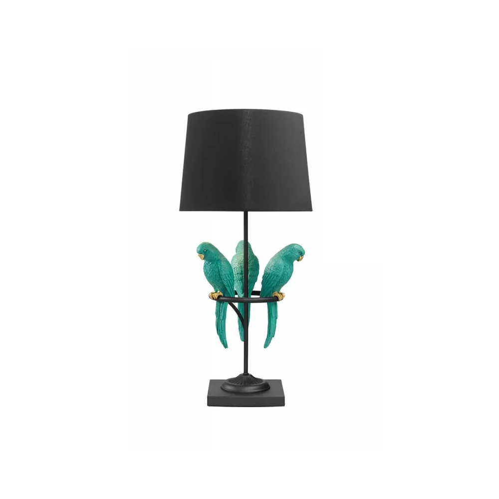 Stolní lampa WILDLIFE PARROT 75 CM černá tyrkysová  Doplňky a dekorace 44356