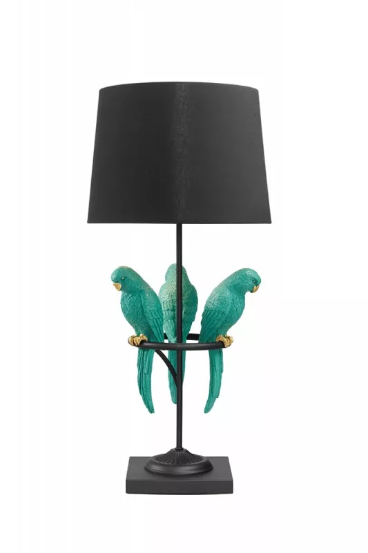 Stolní lampa WILDLIFE PARROT 75 CM černá tyrkysová  Doplňky a dekorace 44356