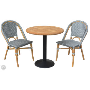 VARENA SET stůl VARENA ⌀75cm 2x BISTRO křesla Šedá  Zahradní sety 80040,1