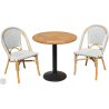 VARENA SET stůl VARENA ⌀75cm 2x BISTRO křesla  Bílá  Zahradní sety 80042,1