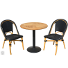 VARENA SET stůl VARENA ⌀75cm 2x BISTRO křesla Černá  Zahradní sety 80041,1