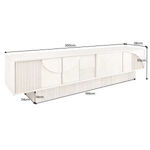 Televizní stolek Art Deco 200cm masiv hnědé mango  TV stolky a komody 45479