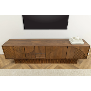 Televizní stolek Art Deco 200cm masiv hnědé mango  TV stolky a komody 45479