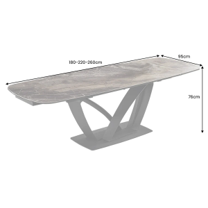 Rozkládací keramický jídelní stůl Magma 180-220-260cm taupe mramor  Jídelní stoly 45178