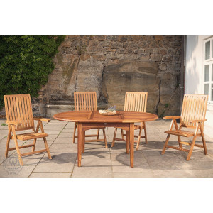 Teakový stůl rozkládací ELEGANTE 100x160-220 cm  Zahradní stoly a stolky 11120