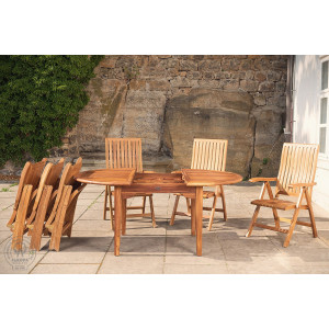 Teakový stůl rozkládací ELEGANTE 120x160-220 cm  Zahradní stoly a stolky 11022