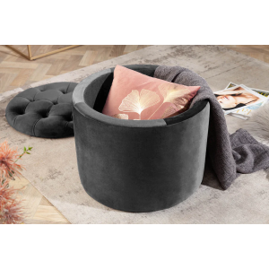 Taburet MODERN BAROCCO 50 CM šedý samet  Taburety a podnožky 44747