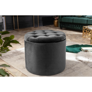 Taburet MODERN BAROCCO 50 CM šedý samet  Taburety a podnožky 44747