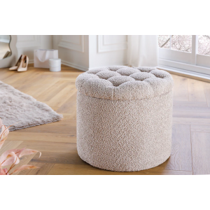 Taburet MODERN BAROCk 50 CM šampaňský bouclé  Taburety a podnožky 45066