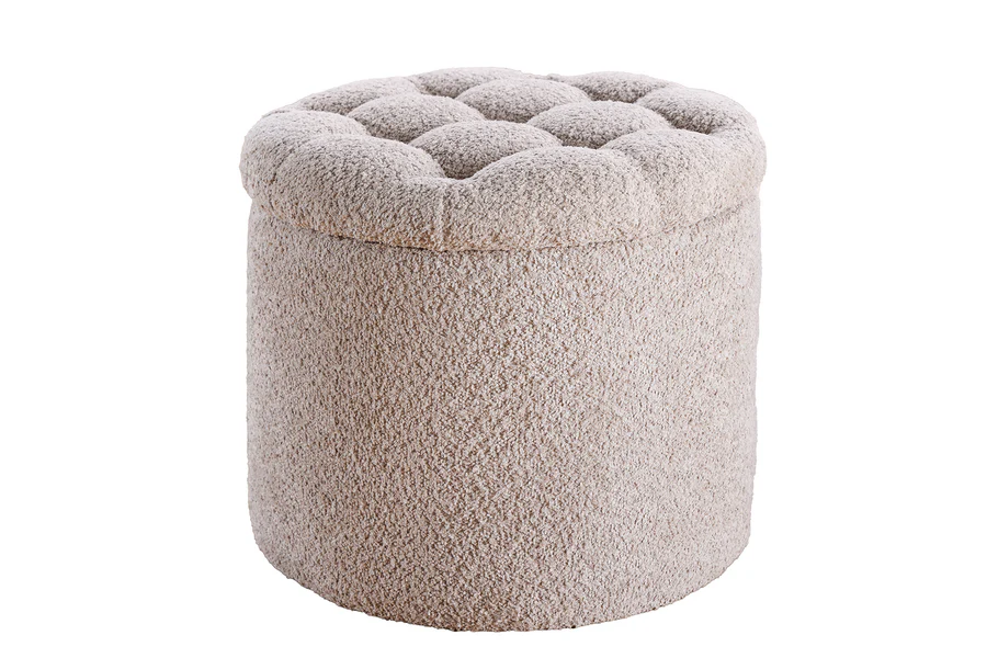 Taburet MODERN BAROCk 50 CM šampaňský bouclé  Taburety a podnožky 45066