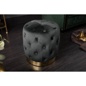 Taburet MODERN BAROCK 38 CM černý samet  Taburety a podnožky 40732