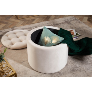 Taburet MODERN BAROCCO 50 CM béžový samet  Taburety a podnožky 40738