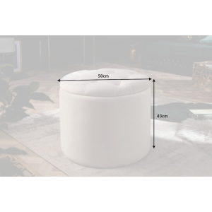 Taburet MODERN BAROCCO 50 CM béžový samet  Taburety a podnožky 40738