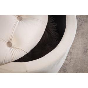 Taburet MODERN BAROCCO 50 CM béžový samet  Taburety a podnožky 40738