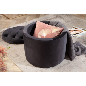 Taburet MODERN BAROCCO 50 CM černý samet  Taburety a podnožky 40734
