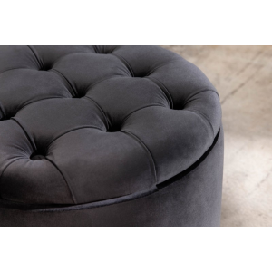 Taburet MODERN BAROCCO 50 CM černý samet  Taburety a podnožky 40734