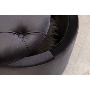 Taburet MODERN BAROCCO 50 CM černý samet  Taburety a podnožky 40734