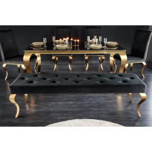 Lavice MODERN BAROCCO GOLD 170 CM černá samet  Nábytek 43386