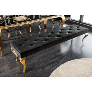 Lavice MODERN BAROCCO GOLD 170 CM černá samet  Nábytek 43386