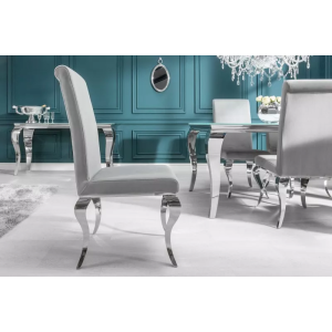 Židle MODERN BAROCCO šedá samet  Židle 37906