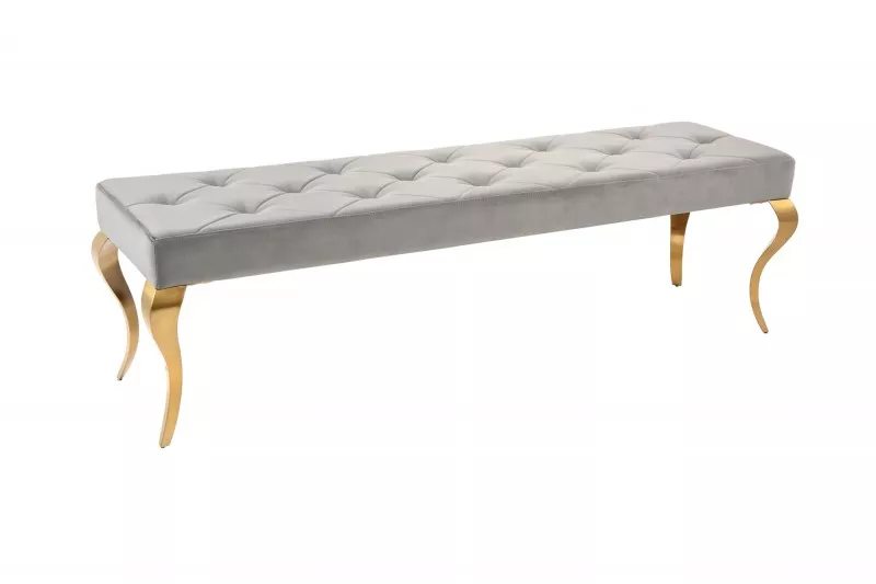 Lavice MODERN BAROCCO GOLD 170 CM ušlechtilá šedá samet  Lavice 43385