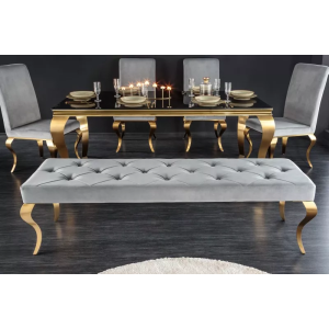 Lavice MODERN BAROCCO GOLD 170 CM ušlechtilá šedá samet  Lavice 43385