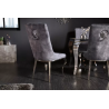 Zámecká židle MODERN BAROCCO S RUKOJETÍ šedá samet  Židle 41507