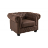Křeslo CHESTERFIELD II 105 CM vintage hnědé mikrovlákno  Sedací nábytek 40654