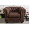 Křeslo CHESTERFIELD II 105 CM vintage hnědé mikrovlákno  Sedací nábytek 40654