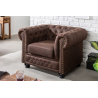 Křeslo CHESTERFIELD II 105 CM vintage hnědé mikrovlákno  Sedací nábytek 40654