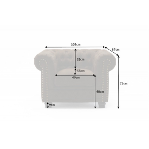 Křeslo CHESTERFIELD II 105 CM vintage hnědé mikrovlákno  Sedací nábytek 40654