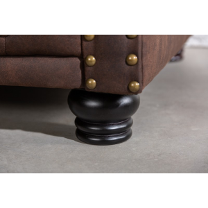 Křeslo CHESTERFIELD II 105 CM vintage hnědé mikrovlákno  Sedací nábytek 40654