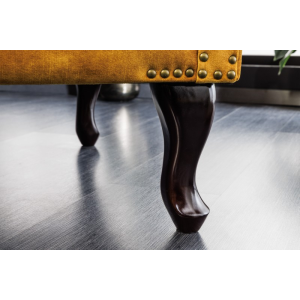 Křeslo CHESTERFIELD tmavě žluté samet  Nábytek 41444