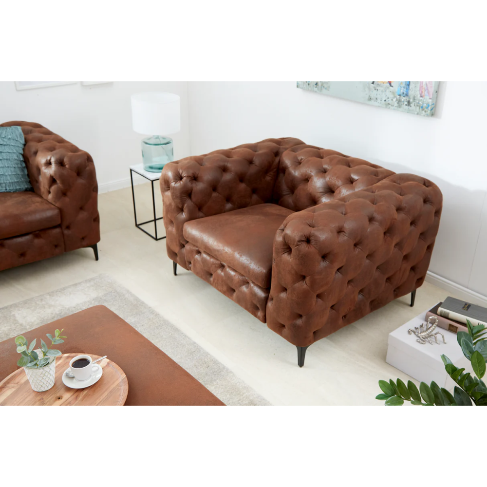 Křeslo MODERN BAROCK 120cm z mikrovlákna starohnědá  Sedací nábytek 44399