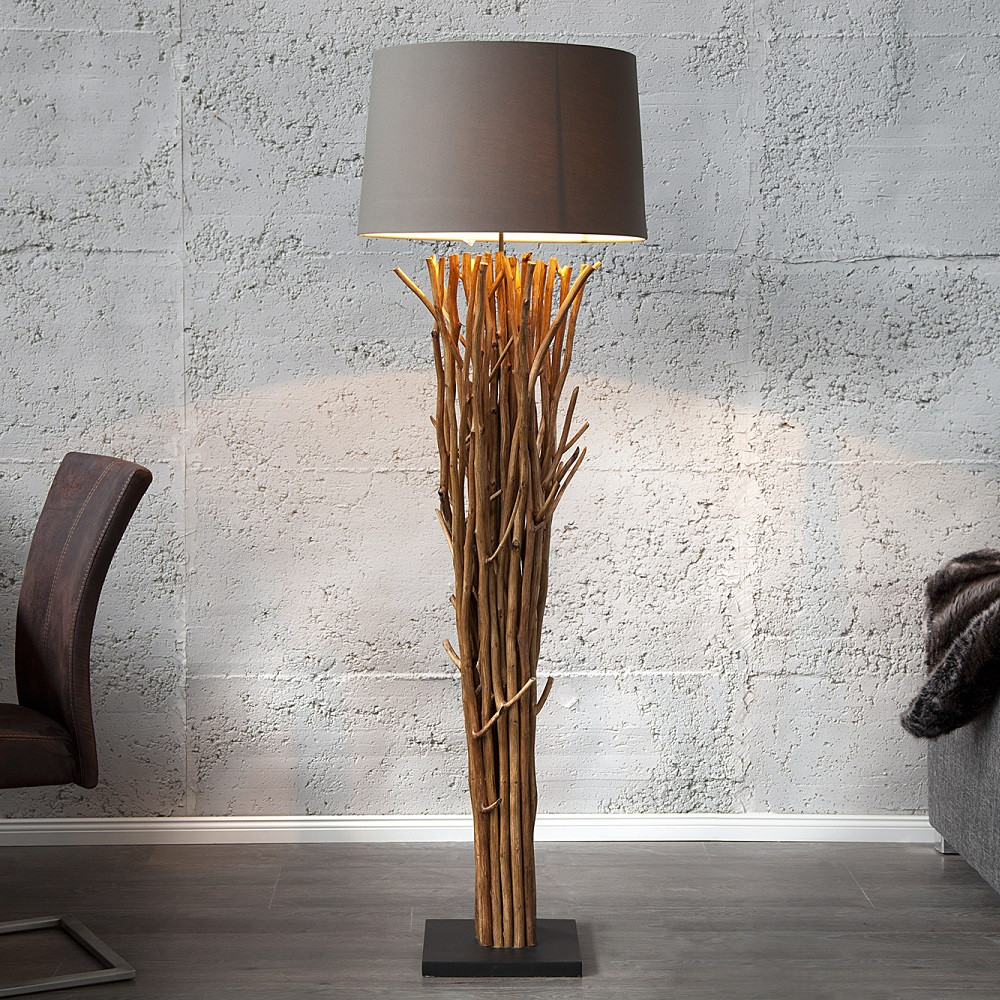 Stojací lampa EUPHORIA 175 CM hnědá naplavené dříví  Lampy 19472