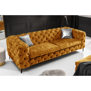 Pohovka 3místná MODERN BAROCK 240cm hořčicově žlutá  Pohovky 44392