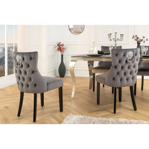 Set 2 židlí CASTLE DELUXE - šedá  Židle 45732