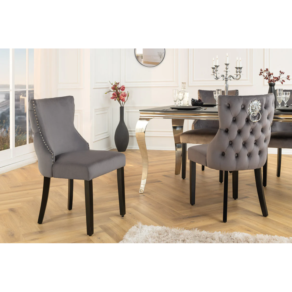 Set 2 židlí CASTLE DELUXE - šedá  Židle 45732