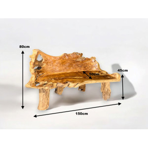 Masivní lavice z teakového dřeva ROOT II  Lavice 2412007