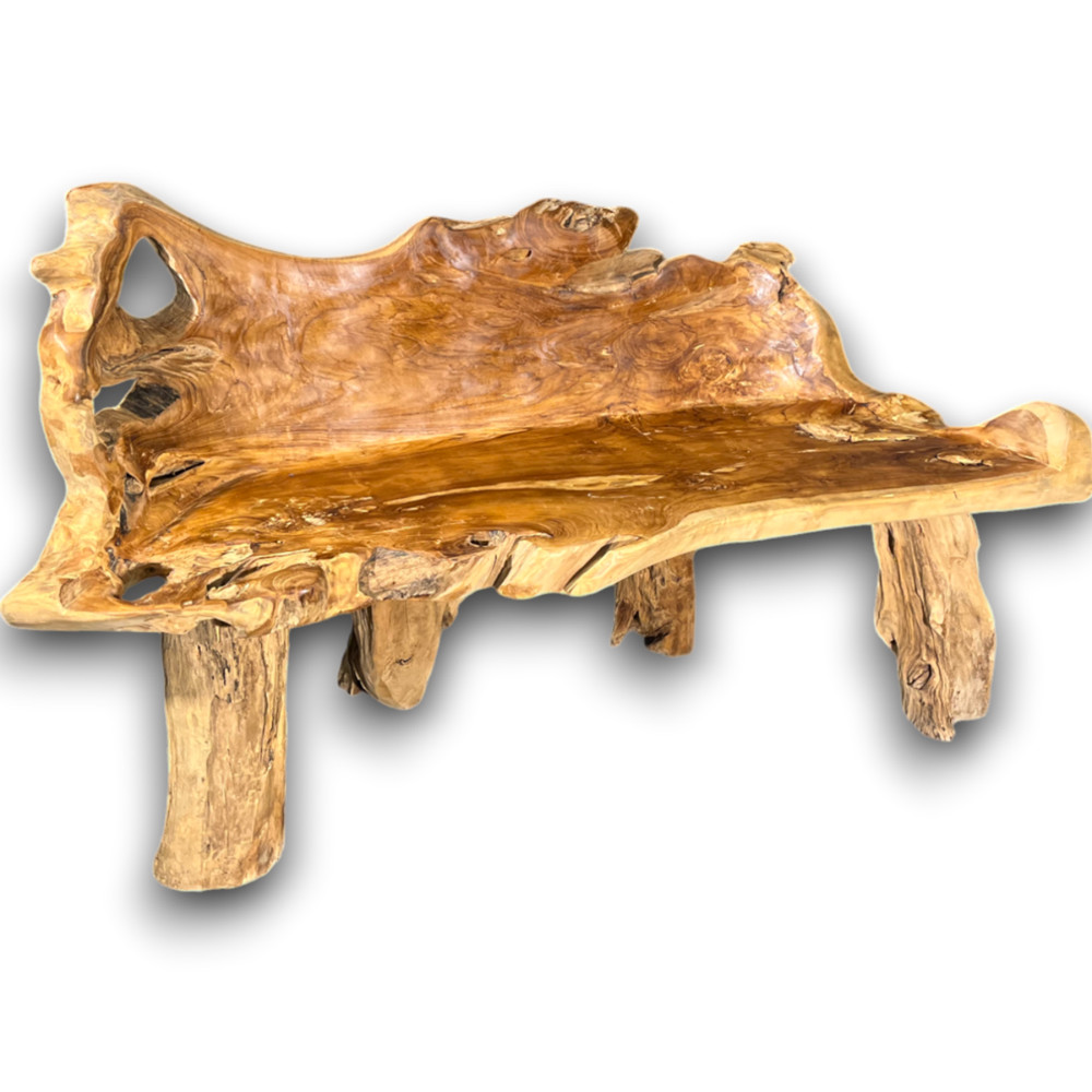 Masivní lavice z teakového dřeva ROOT II  Lavice 2412007