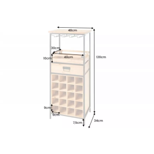 Barový regál SEVEN SEAS 120 CM masiv borovice  Regály 43921