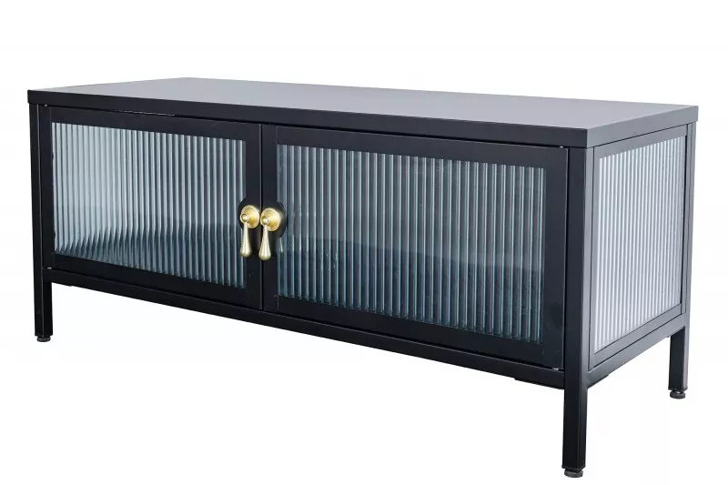 Vitrína AMSTERDAM 90 CM černá vroubkované sklo  Vitríny 43536