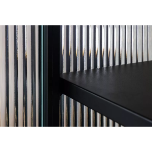 itrína AMSTERDAM 180 CM černá vroubkované sklo  Vitríny 43532