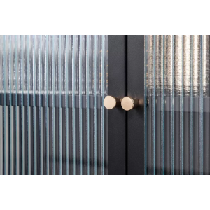 Vitrína PARIS 110 CM černá vroubkované sklo  Vitríny 43331