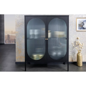 Vitrína PARIS 110 CM černá vroubkované sklo  Vitríny 43331