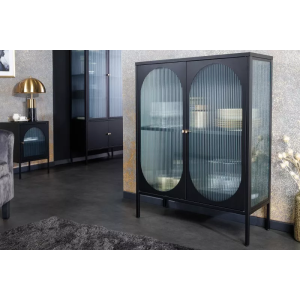 Vitrína PARIS 110 CM černá vroubkované sklo  Vitríny 43331