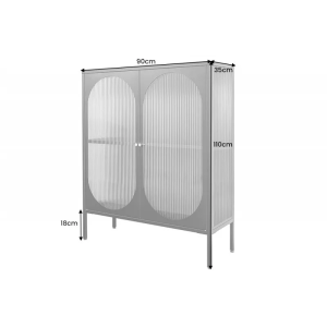 Vitrína PARIS 110 CM černá vroubkované sklo  Vitríny 43331