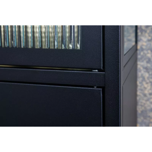 Vitrína PARIS 180 CM černá vroubkované sklo  Vitríny 43330