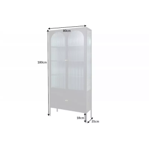 Vitrína PARIS 180 CM černá vroubkované sklo  Vitríny 43330